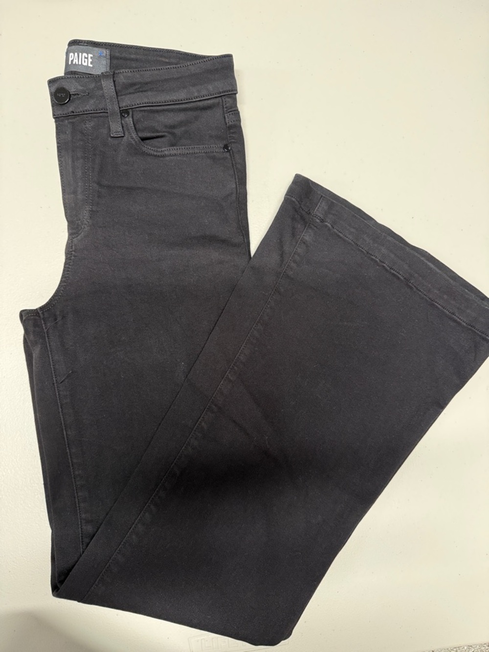 PAIGE Black Wide Leg Jeans